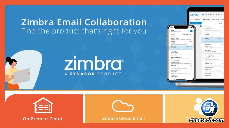 Zimbra Free webmail interface showing inbox, folder sidebar, and reading pane in the open source edition version 10.1