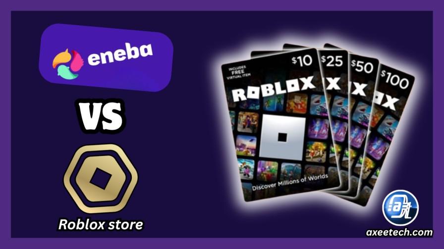 Eneba vs official Roblox store Robux price comparison