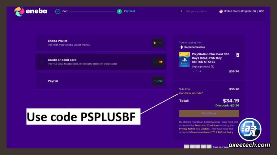 Eneba checkout process for Robux gift card codes
