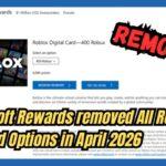Microsoft Rewards page showing Roblox gift card not available error