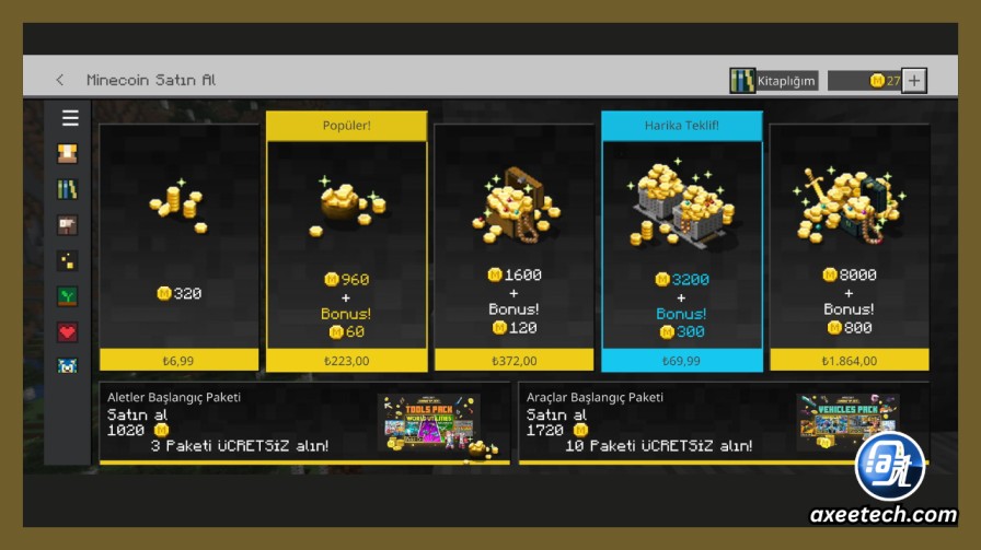 How to Get Free Minecoins in Minecraft (2026): Every Legitimate Method Ranked 3 Minecraft Minecoins price tiers 320 1020 1720 3500 8800 cost comparison