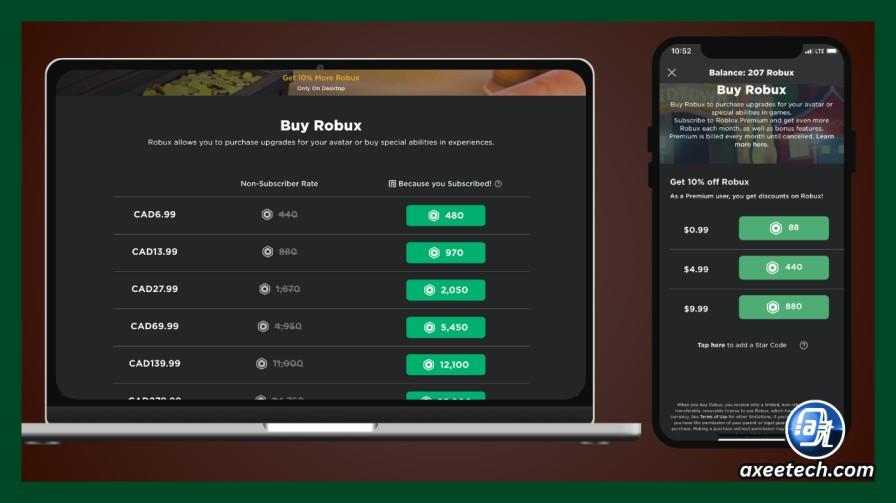 Roblox PC web vs mobile Robux purchase comparison 2026