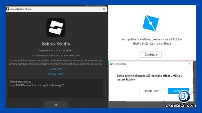 How To Update Roblox On All Platforms 2026 Guide AxeeTech Roblox Studio Update Prompt Creator 768x431 