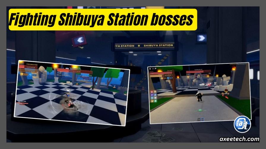 Fighting Shibuya Station bosses to farm Race Rerolls.