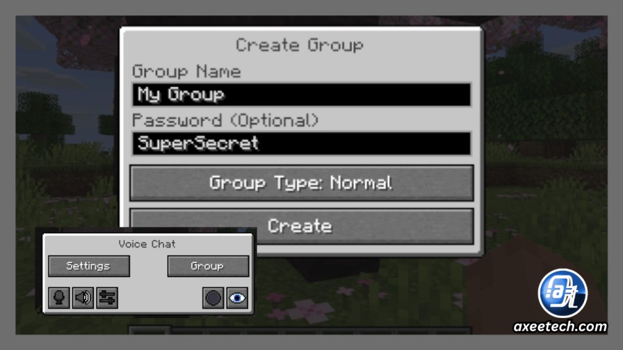 Simple Voice Chat V key GUI group chats mute settings keybinds menu