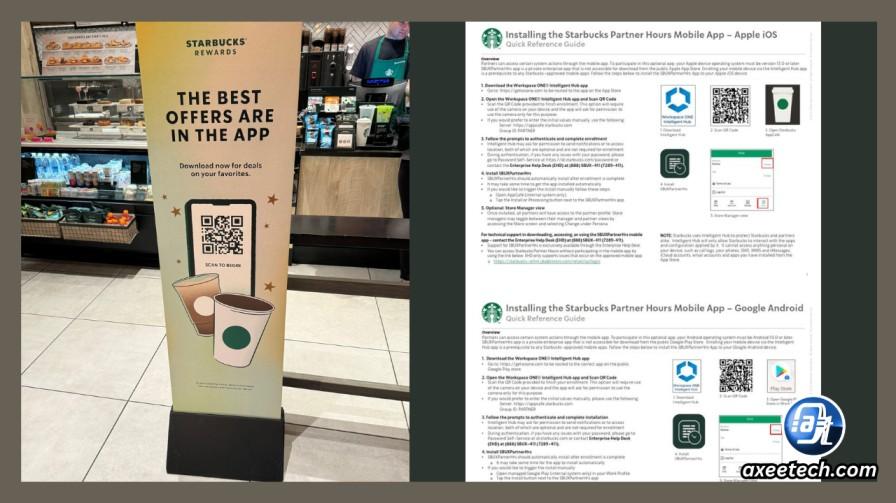 Starbucks back of house QR code verify correct Partner Hours app version
