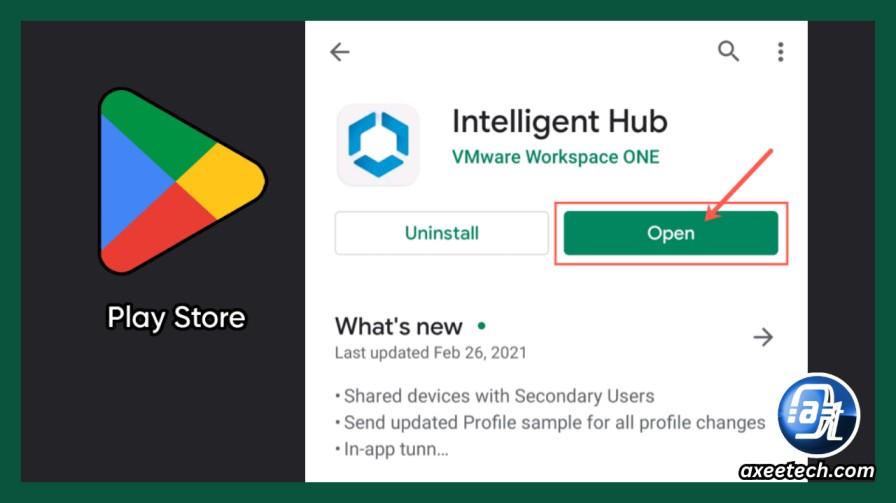 Workspace ONE Intelligent Hub Google Play Store search result VMware install
