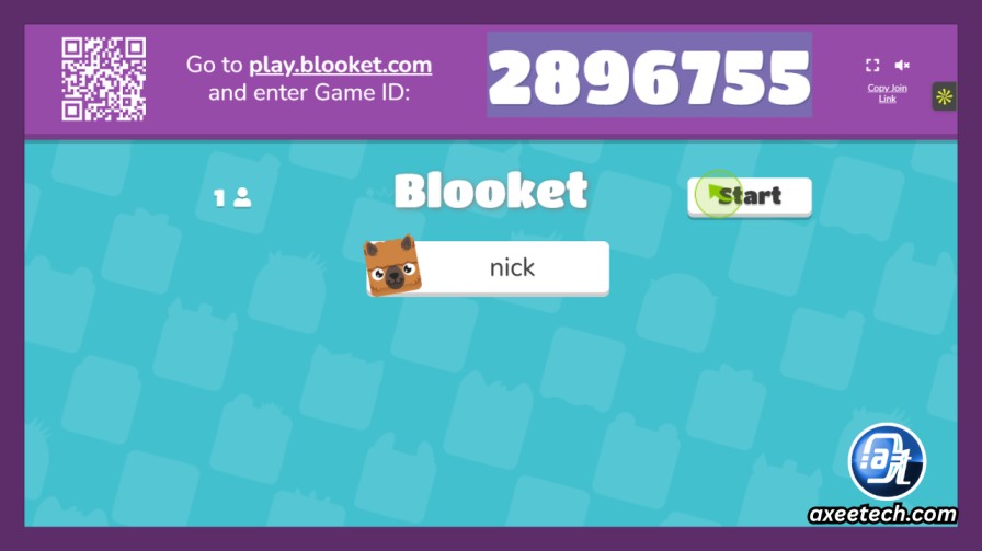 Blooket Join a Game screen on a Chromebook after fixing the error.