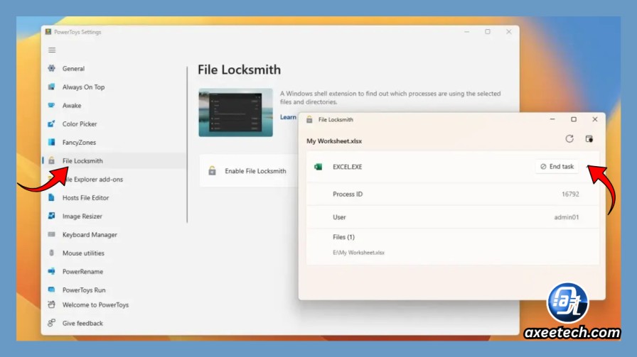 PowerToys File Locksmith COM Surrogate unlock file Windows 11. 