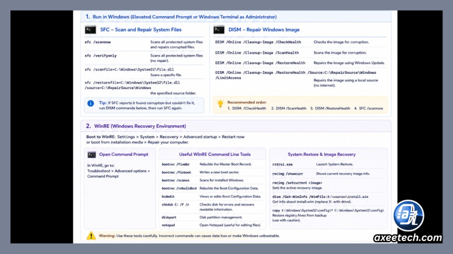 How to Get Help in Windows 11 and 10: 11 Methods That Actually Work (2026) 9 Windows 11 SFC DISM WinRE system repair tools command line 2026.