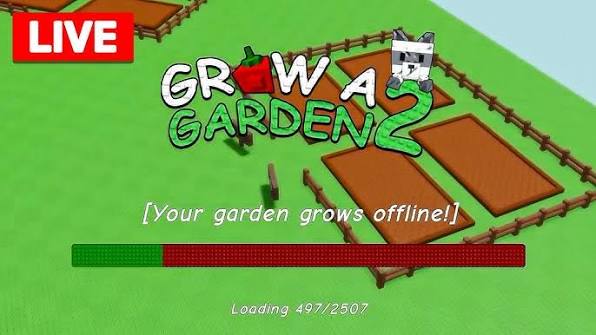 Roblox Grow a Garden 2 Codes with starter farm plot interface showing layout boundaries.