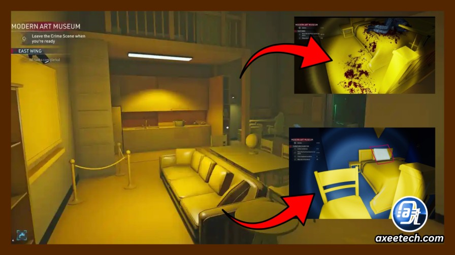 Crime Scene Cleaner misplaced exhibit system showing Yellow Room