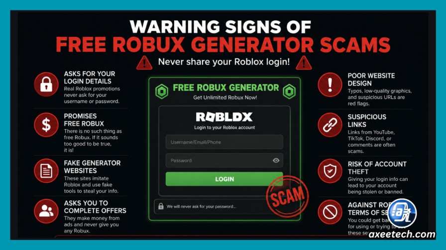  Warning signs of free Robux generator scams asking for Roblox login