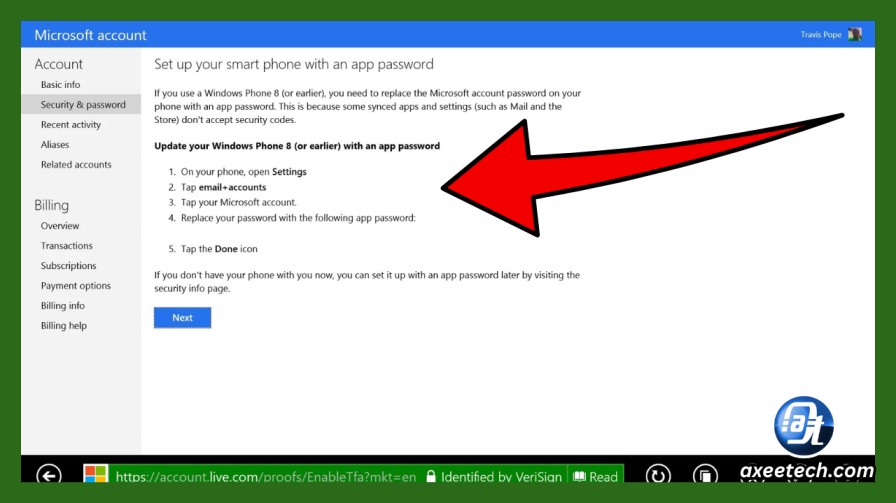  Microsoft account security page showing security contact methods for Xbox sign-in