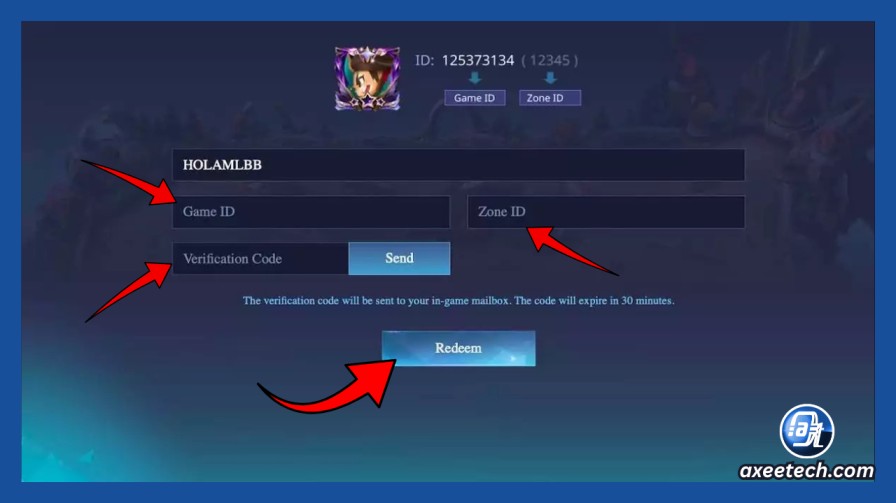 MLBB Naruto Redeem Codes 2026: The Truth And Ultimate Skin Guide 2 Official Moonton MLBB code exchange web interface showing Zone ID and Verification Code fields.