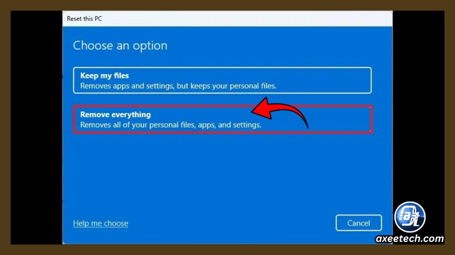 Windows Settings Recovery Reset this PC Remove everything option before selling computer 
