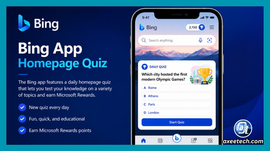 Bing British Rock Quiz: What It Really Is, Plus Genuine Trivia 8 Bing app showing homepage quiz on mobile