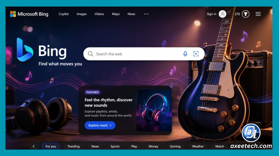 Bing British Rock Quiz: What It Really Is, Plus Genuine Trivia 1 Bing British Rock Quiz on Bing homepage featuring music themed image