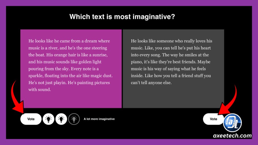Students voting on teammate writing 