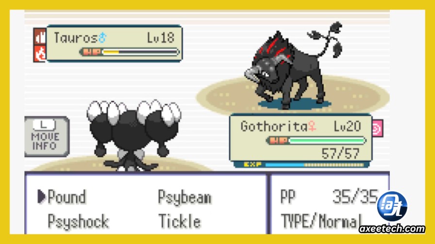 Battle interface facing Gym Leader Ariana in Ceram City