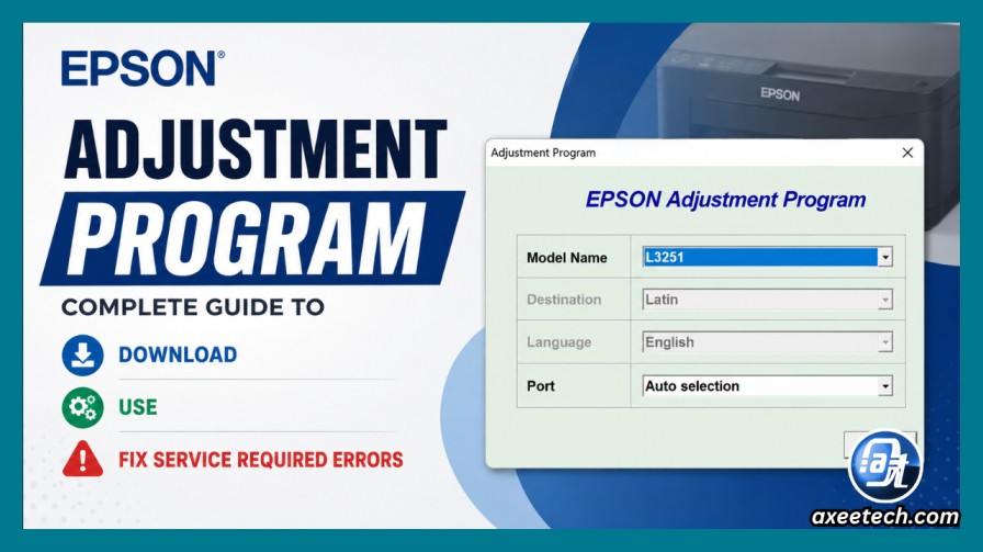 Epson Adjustment Program software interface overview