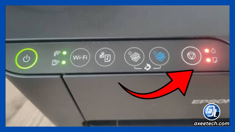 Epson L3110 red light blinking indicator on the control panel