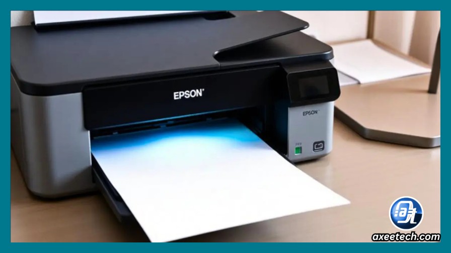 Epson printer working normally with normal status lights after successful reset
