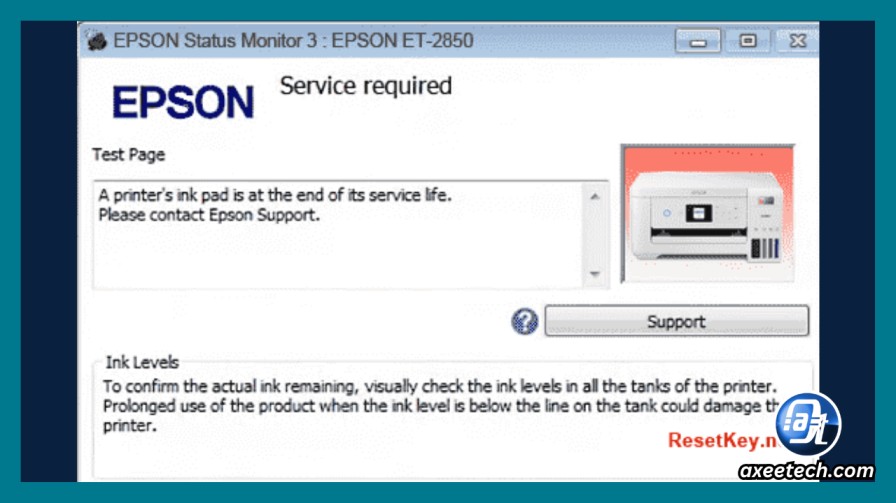 Epson Service Required error message on computer screen
