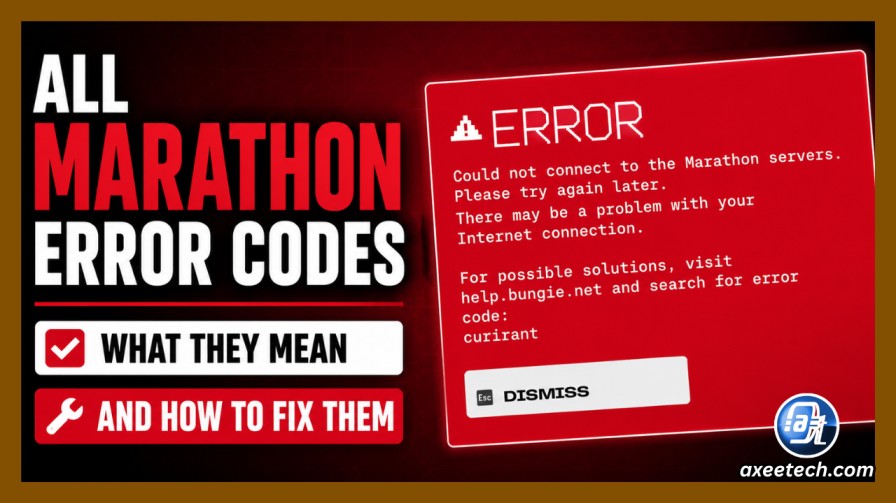  Marathon game error code message on screen