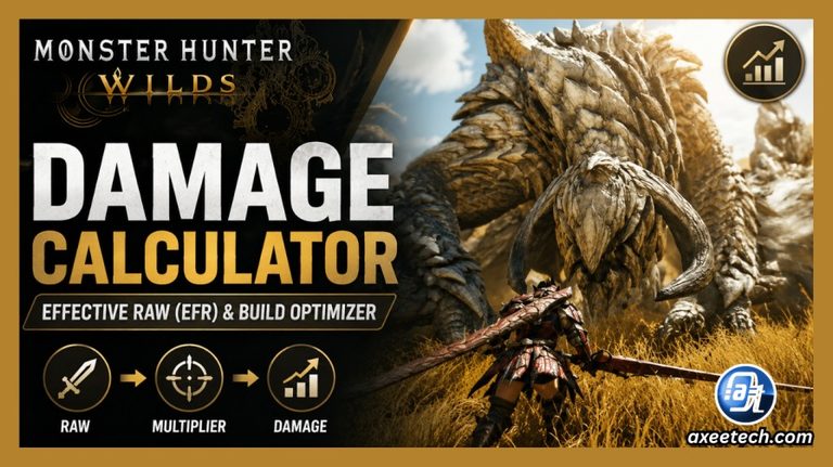 Monster Hunter Wilds damage calculator and EFR comparator interface