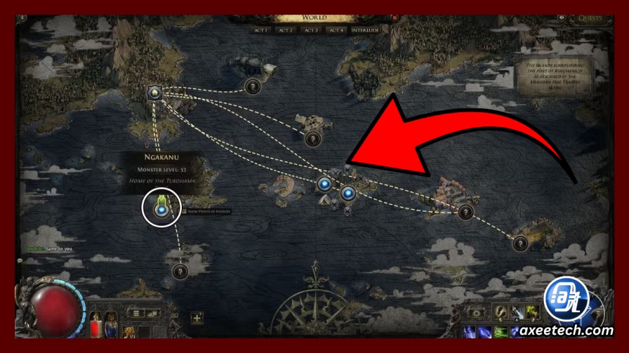 PoE 2 Shark Fin Guide: Where to Use, Kaimana Locations & Best Rewards (Patch 0.5+) 2 Map location of the Shark Pit arena on Whakapanu Island in Path of Exile 2.