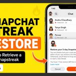 Snapchat Chat screen displaying the silver Restore button next to an expired Snapstreak