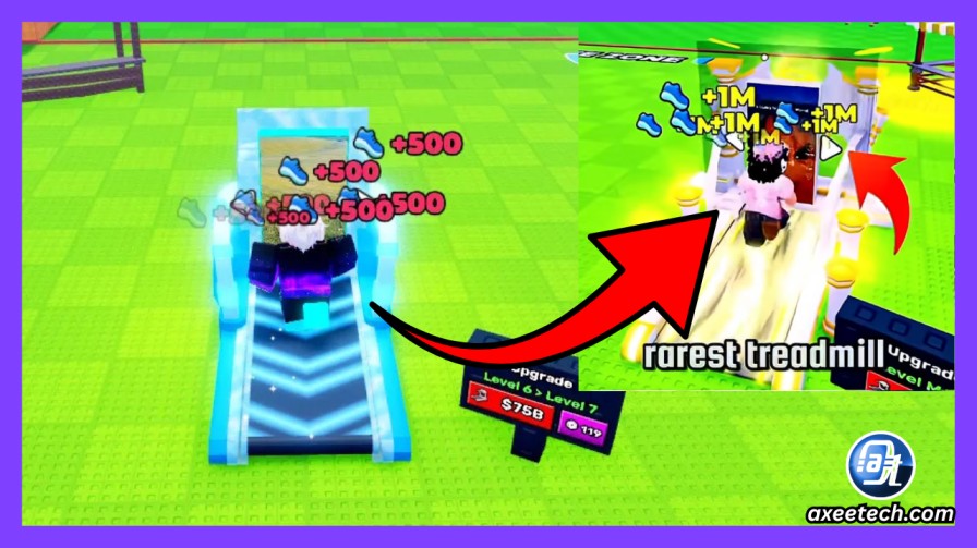 Training on high-tier treadmills with speed boosts in Roblox Steal An Egg