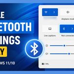 Windows 11 Quick Settings panel with Bluetooth tile