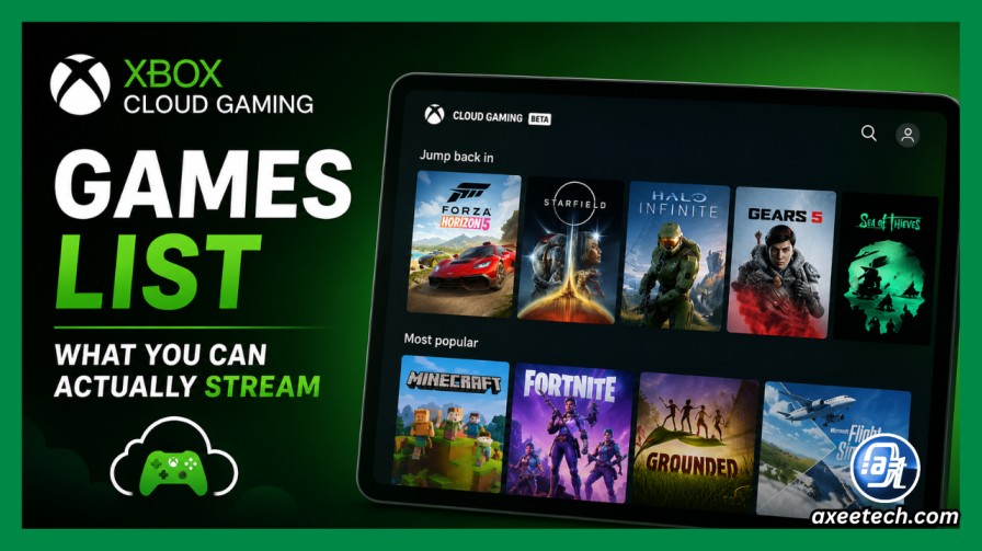 Xbox Cloud Gaming Games List with the streaming interface overview