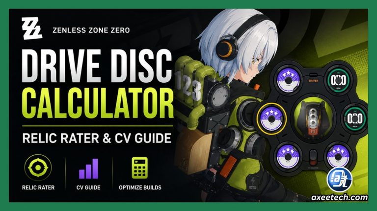 ZZZ Drive Disc Calculator and Zenless Zone Zero relic rater interface