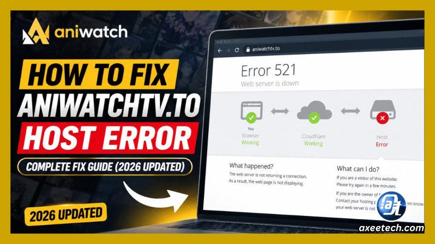 Aniwatchtv.to host error 521 web server is down message displayed on a browser screen"