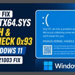 Windows 11 BSOD BugCheck 0x93 INVALID_KERNEL_HANDLE