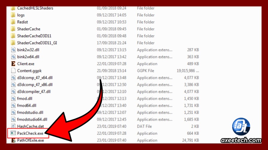 Locating PackCheck.exe in Path of Exile 2 directory