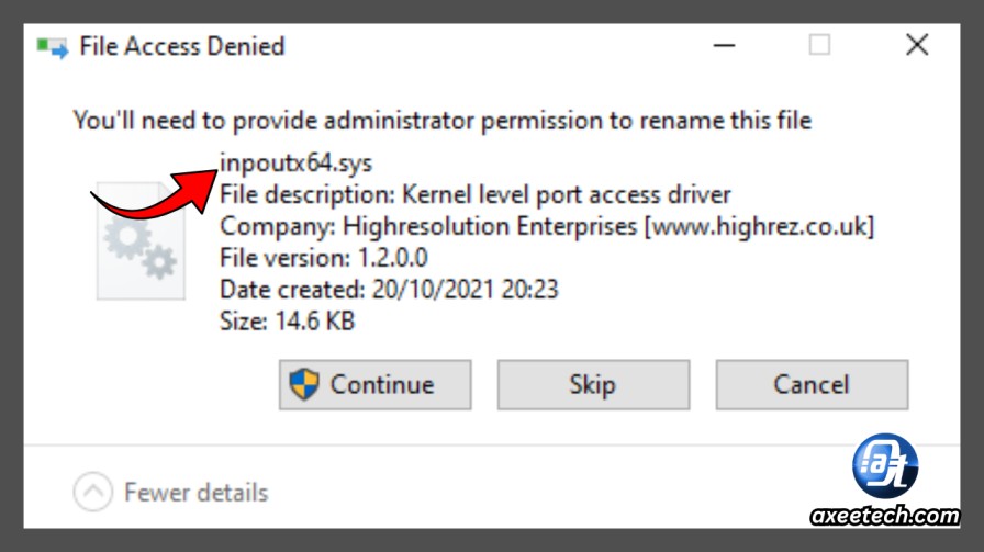 Locating inpoutx64.sys file in System32 drivers folder