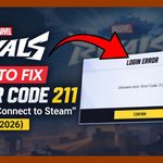 Marvel Rivals title screen showing Error Code 211 popup