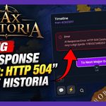 Pax Historia interface displaying AI response error HTTP 504
