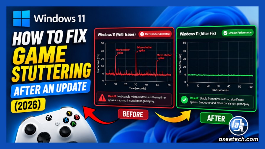 Frametime graph comparison showing micro stutter spikes in Windows 11