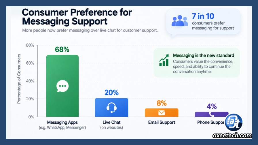 Chart showing consumer preference for messaging support