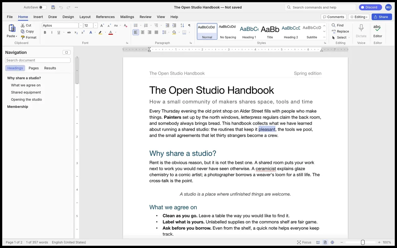 ArtCraft Review: 12 Free Adobe & Microsoft Office Alternatives (Launcher + Download Guide) 13 WordCraft interface screenshot from ArtCraft