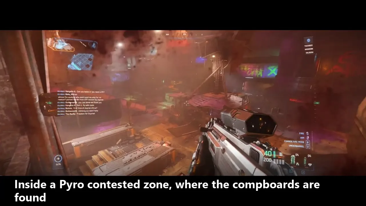 Star Citizen Executive Hangar Guide: Timer and Rewards 1 Player inside a Pyro contested zone in Star Citizen looking for compboards